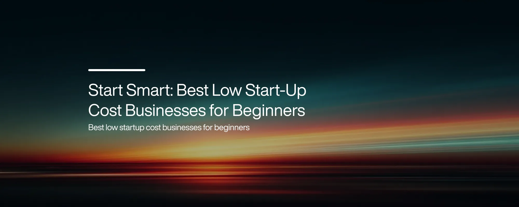 Cover image for Low Start-Up Cost Businesses for Beginners