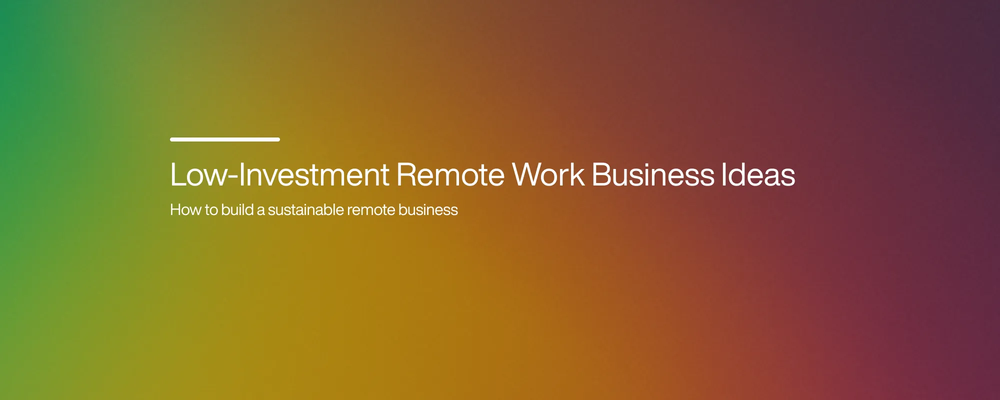 Cover image for Low-Investment Remote Work Business Ideas