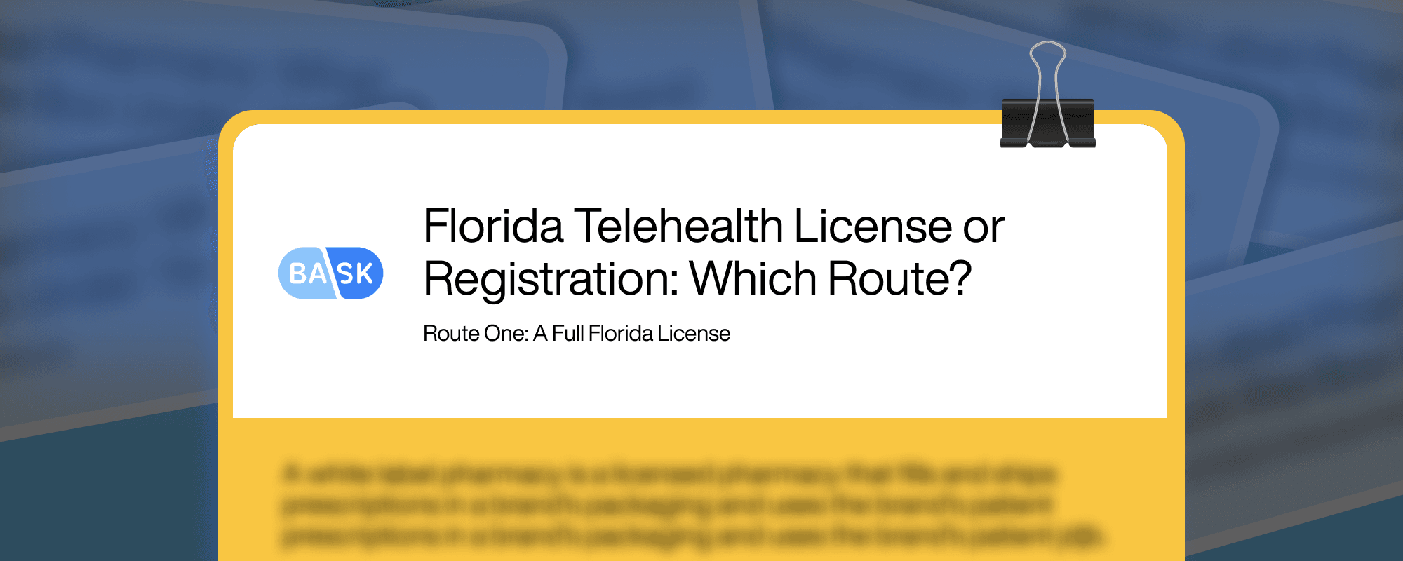 Cover image for Florida Telehealth License or Registration: Which Route?