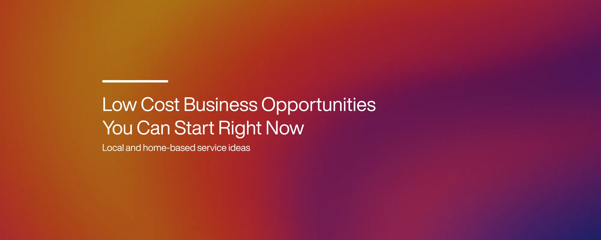 Cover image for Low-Cost Business Opportunities You Can Start Right Now