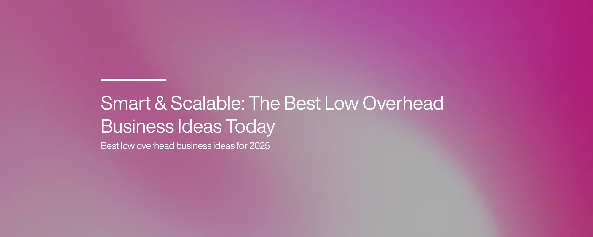 Cover image for Smart & Scalable: The Best Low Overhead Business Ideas