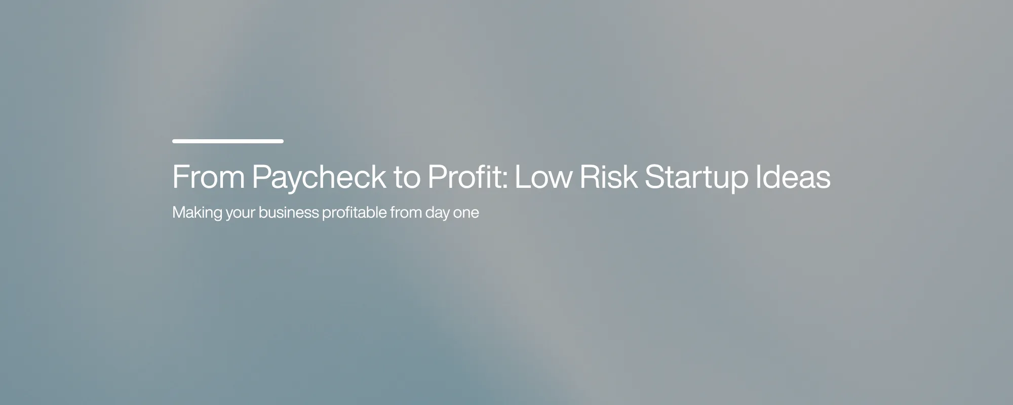 Cover image for From Paycheck to Profit: Low Risk Startup Ideas