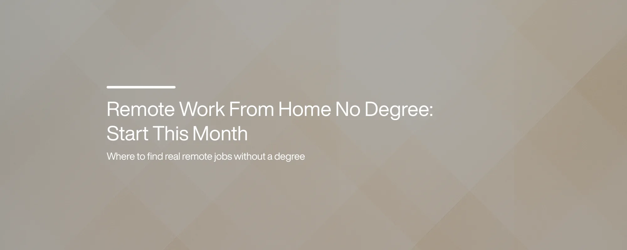 Cover image for Remote Work From Home No Degree: Start This Month